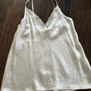 NWOT cream/white 100% silk camisole